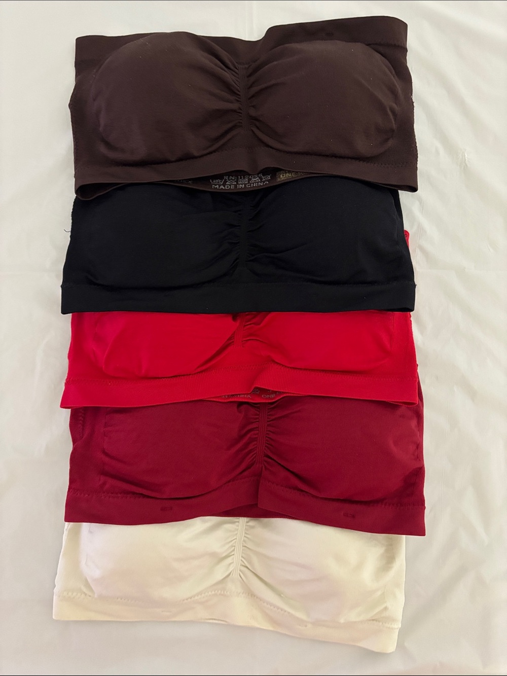 Women’s Seamless Bandeaus Black, Brown, Red, Burgundy, Cream